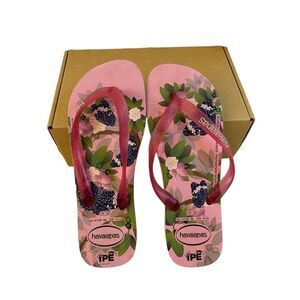 Havaiana flip flops pink butterflies W9/10 Borboleta Estaladeira 39/40